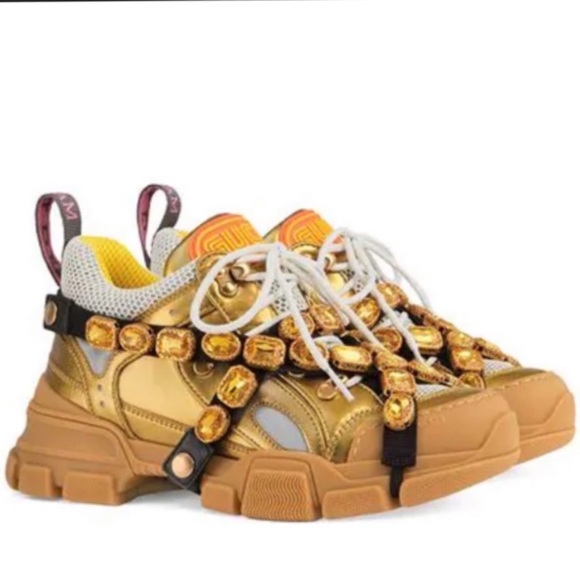 Rare๐ฅGucci FLASHTREK Crystal Embellished Sneakers - Picture 15 of 16